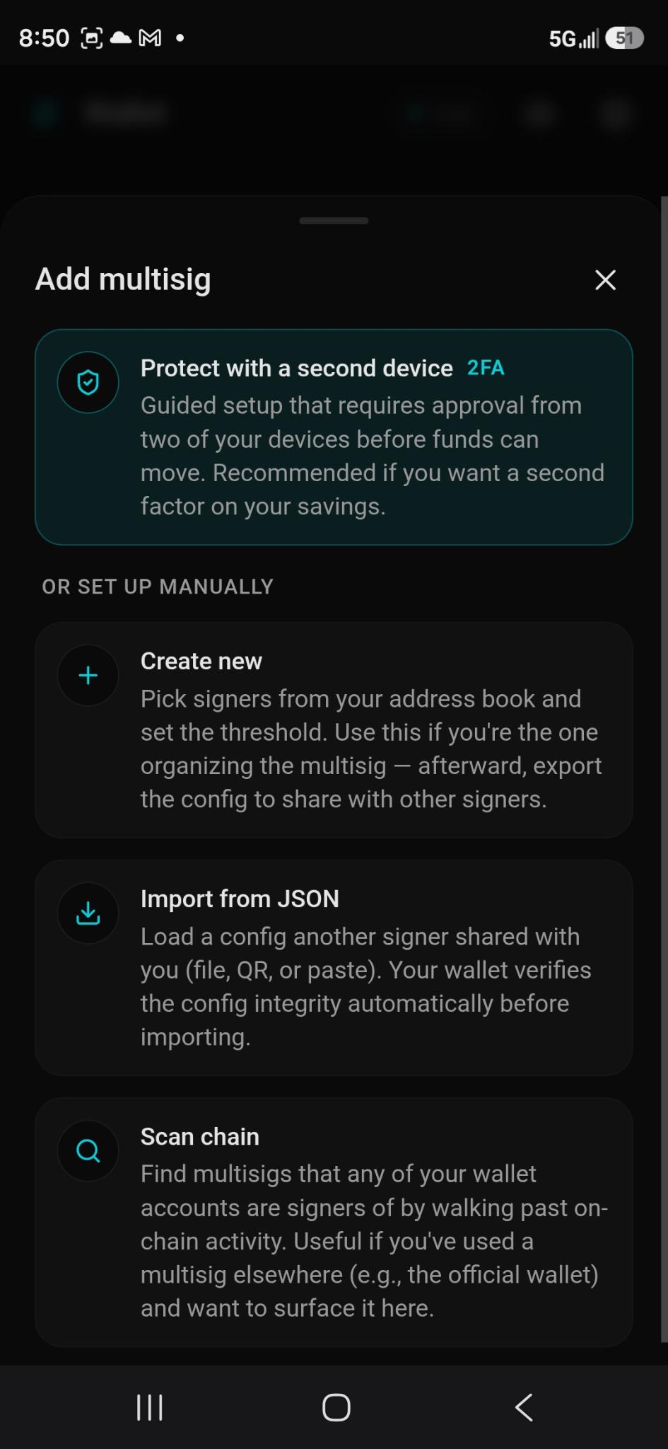 Add multisig options