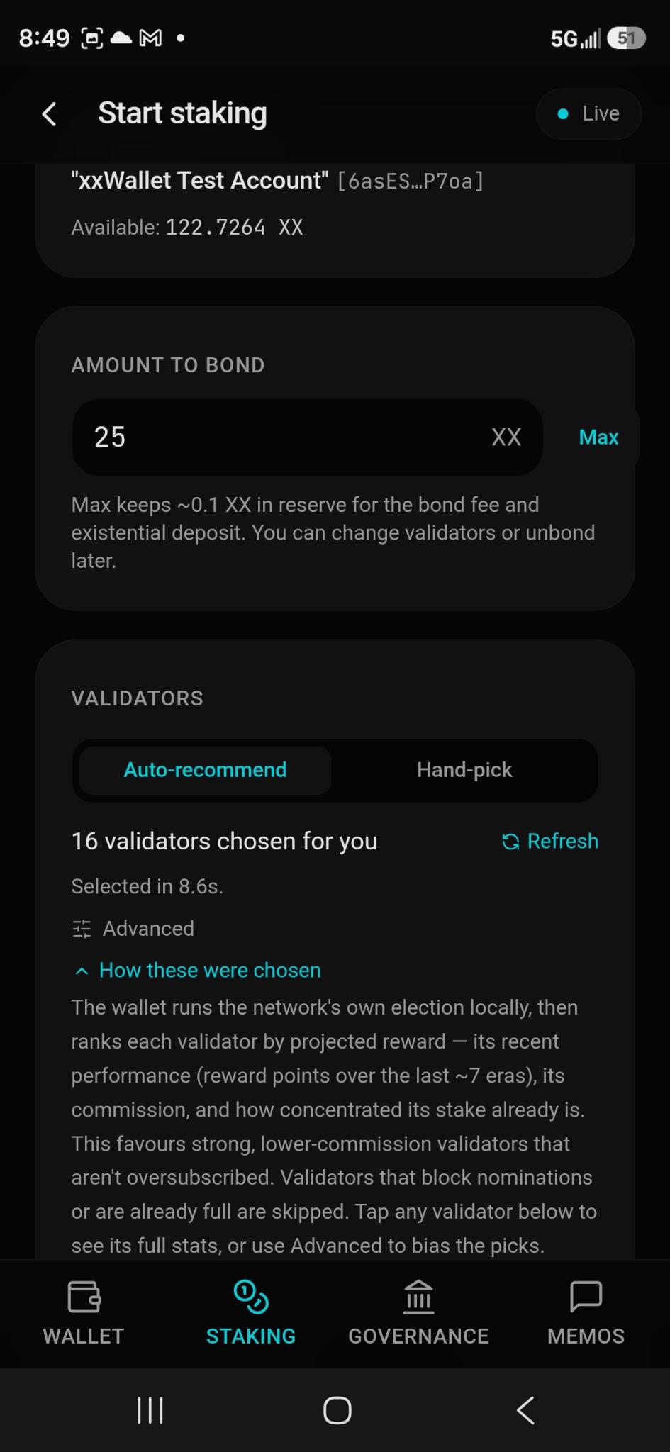 Auto-recommended validators