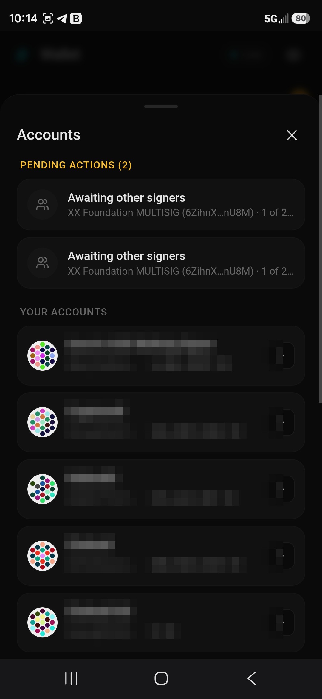 Pending actions