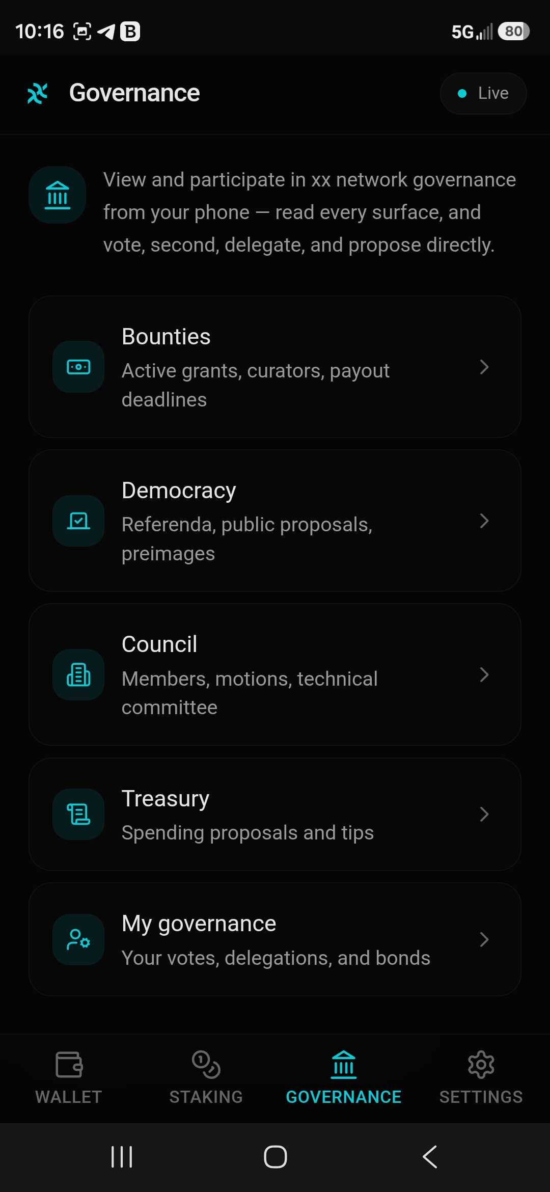 Governance hub