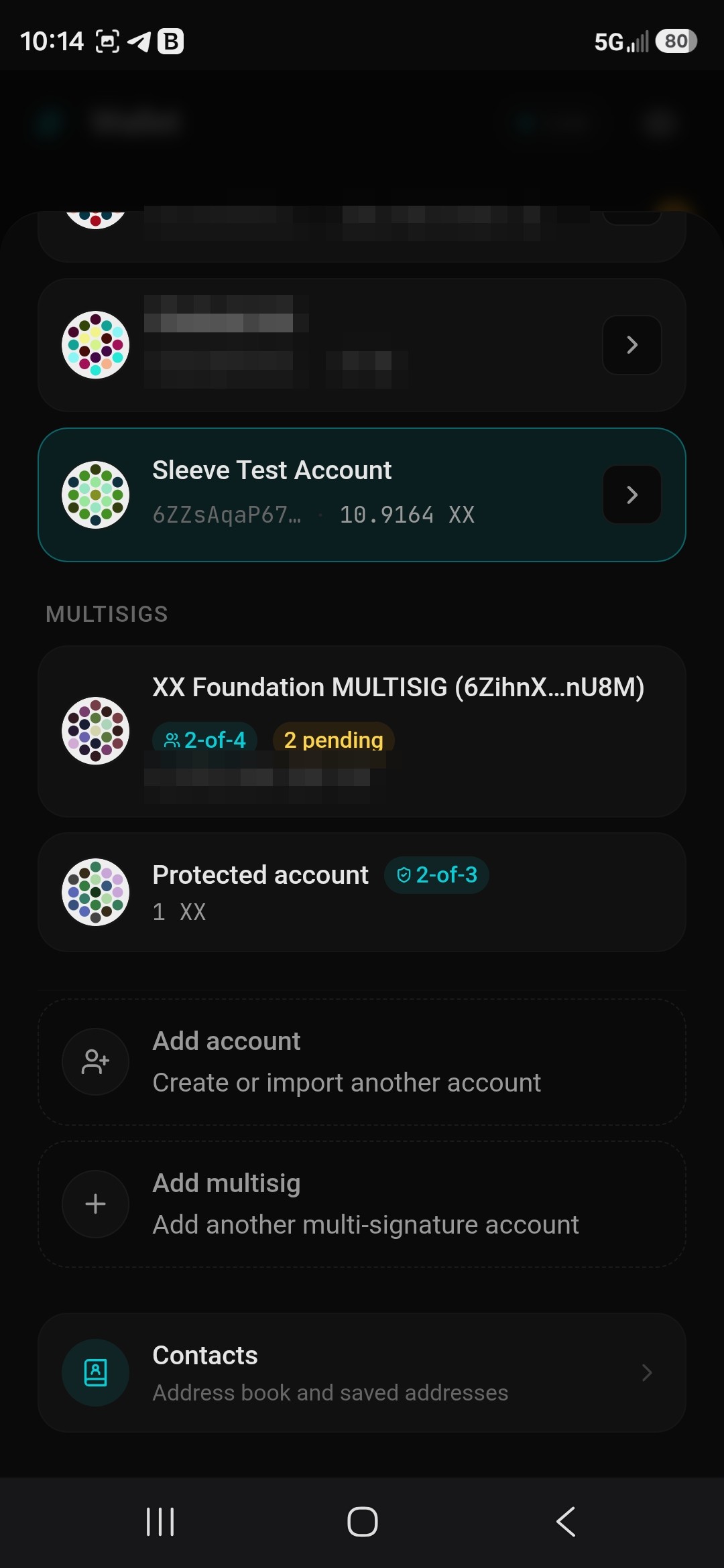 Account switcher